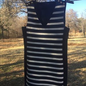 XS Zara Woman navy/white nautical detail dress.